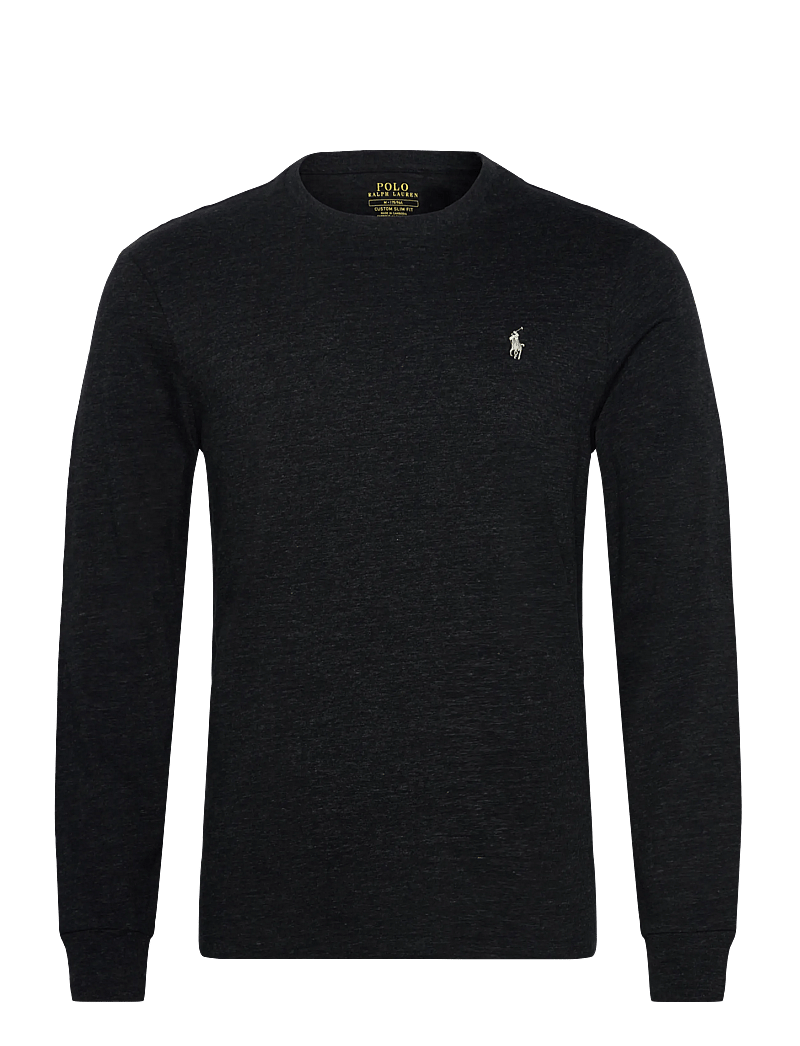 Polo Ralph Lauren - Custom Slim Fit Jersey T-Shirt - långärmade t-shirts - black marl heathe - 0
