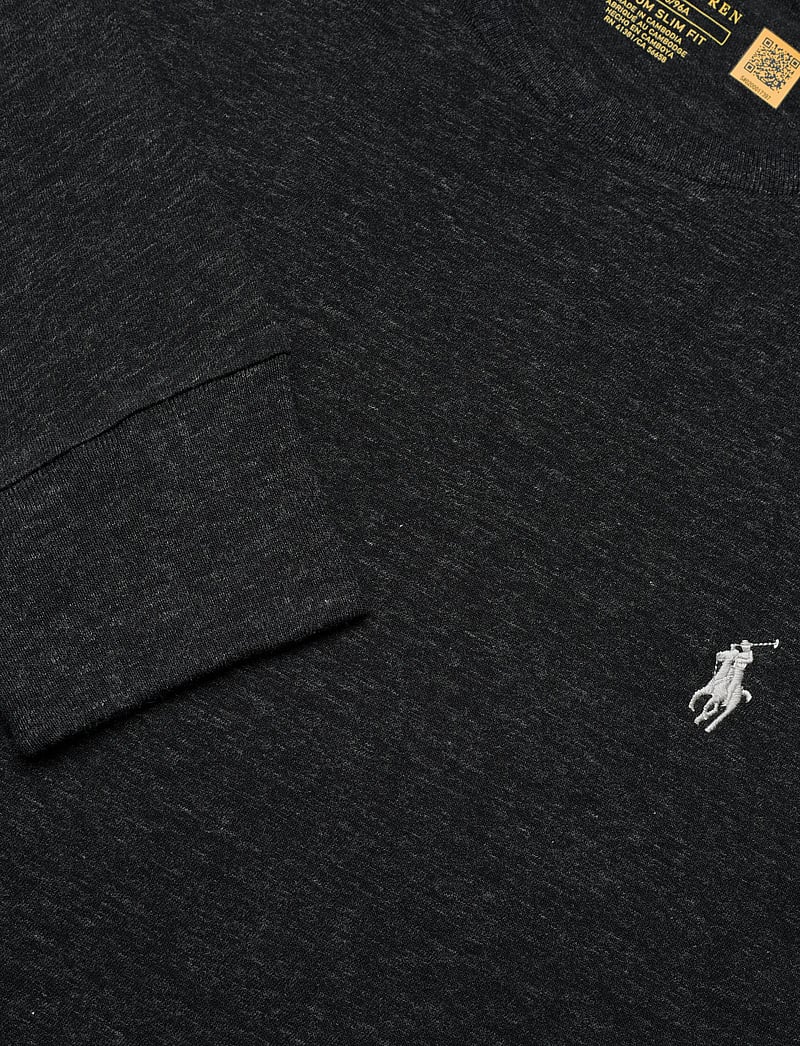 Polo Ralph Lauren - Custom Slim Fit Jersey T-Shirt - långärmade t-shirts - black marl heathe - 2