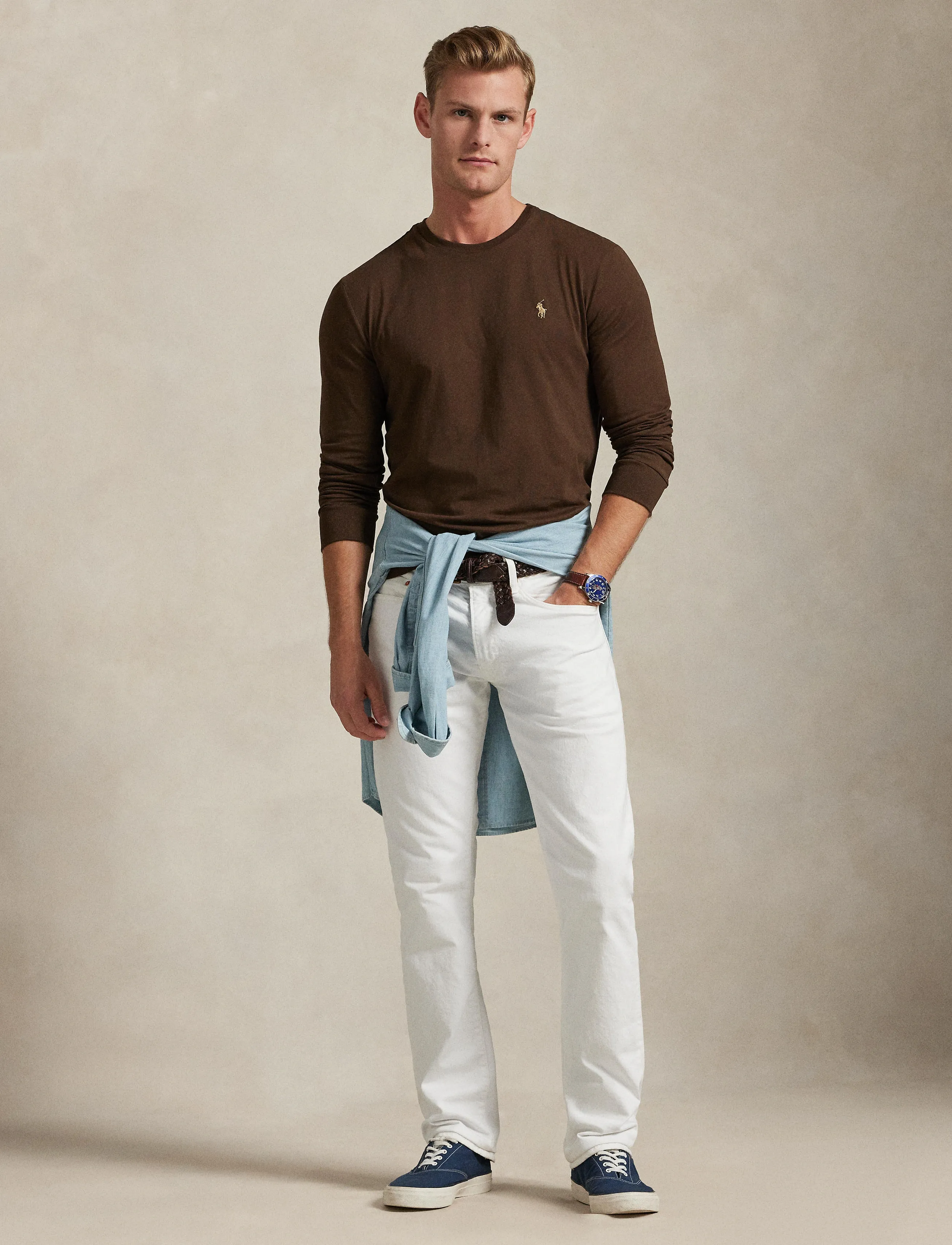 Polo Ralph Lauren Custom Slim Fit Jersey T-Shirt - Säsongens färger - NUTMEG BROWN/C856 / brown