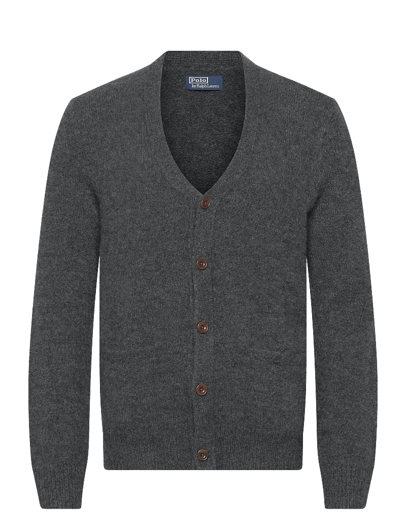Polo Ralph Lauren - Suede-Patch Wool-Blend Cardigan - cardigans - static grey heath - 1