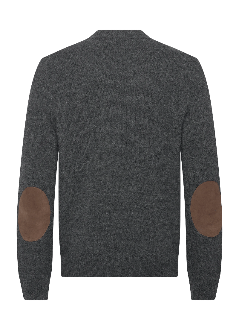 Polo Ralph Lauren - Suede-Patch Wool-Blend Cardigan - cardigans - static grey heath - 2