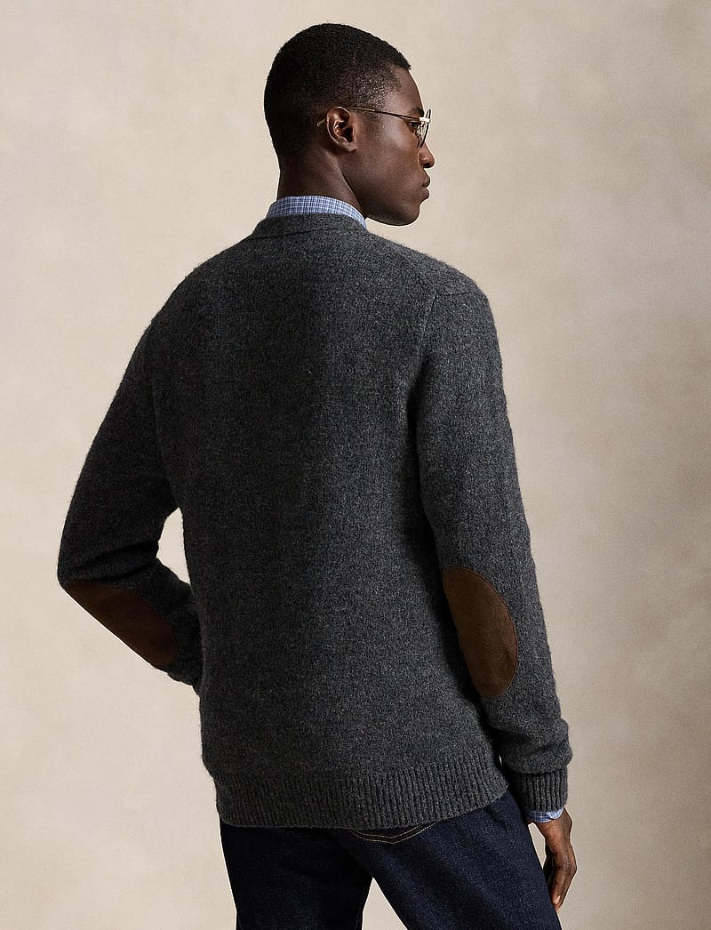 Polo Ralph Lauren - Suede-Patch Wool-Blend Cardigan - cardigans - static grey heath - 4