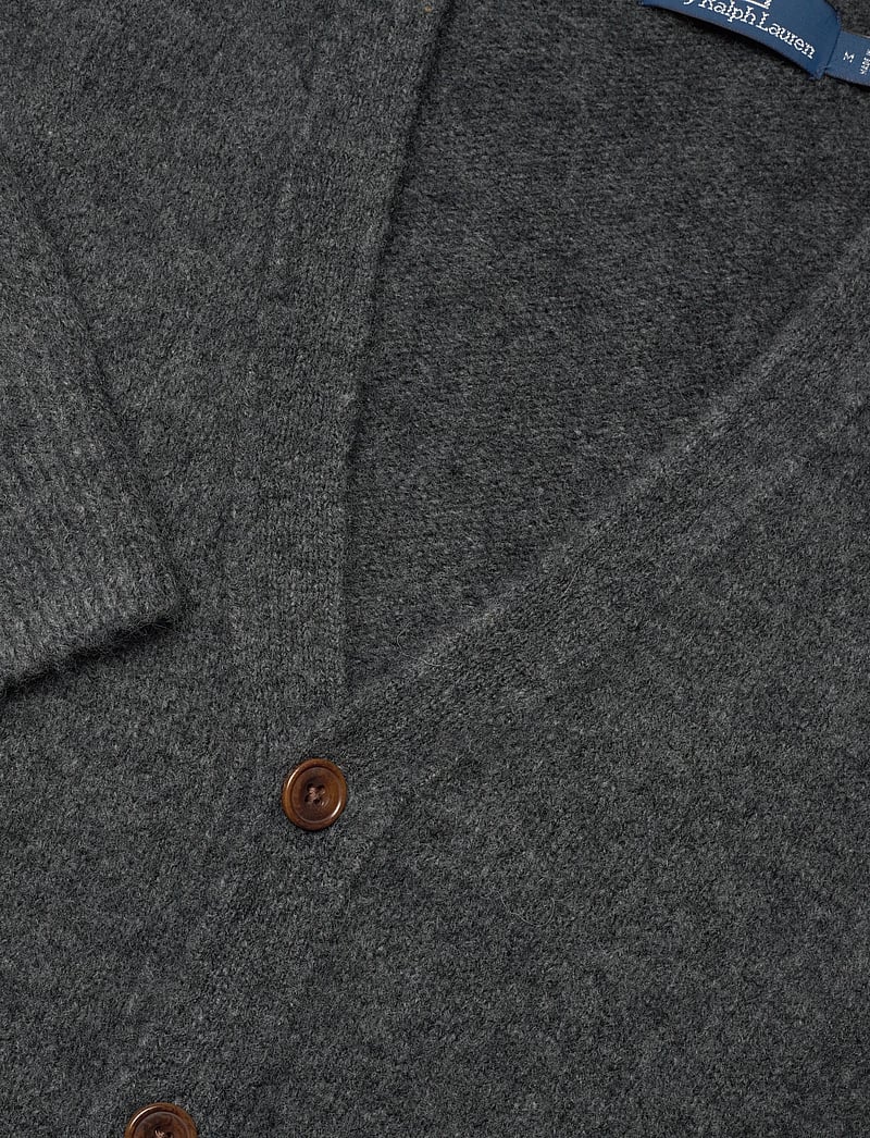 Polo Ralph Lauren - Suede-Patch Wool-Blend Cardigan - cardigans - static grey heath - 5