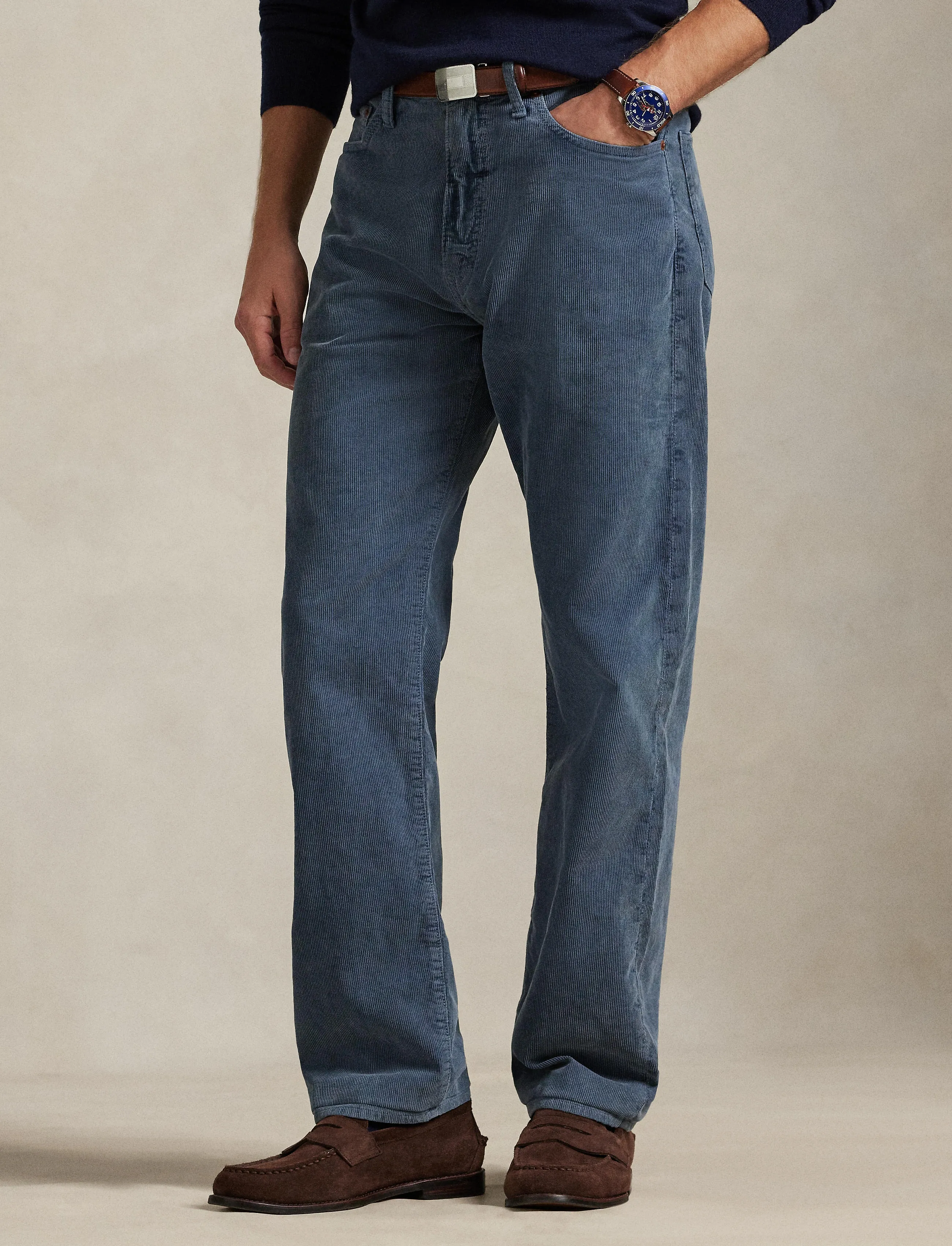 Polo Ralph Lauren Straight Fit Corduroy Pant - Pantalons - FADED NAVY / blue