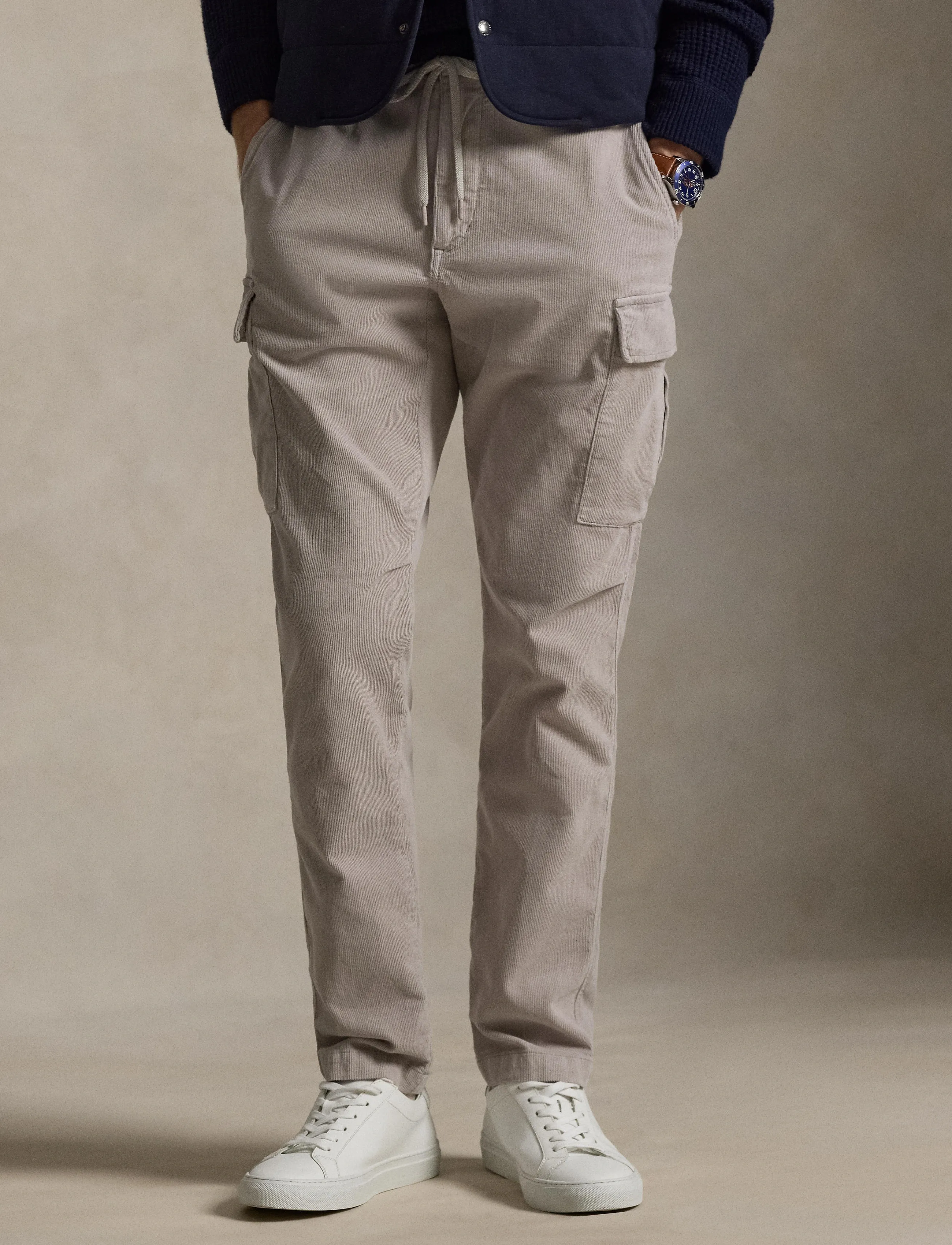 Polo Ralph Lauren Slim Fit Stretch Corduroy Cargo Pant - Cargobroeken - GREY DAWN / grey