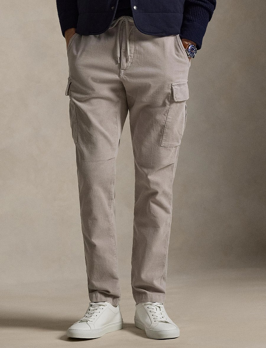Polo Ralph Lauren - 16W CORDUROY-WVN-PANTS - bojówki - grey dawn - 0