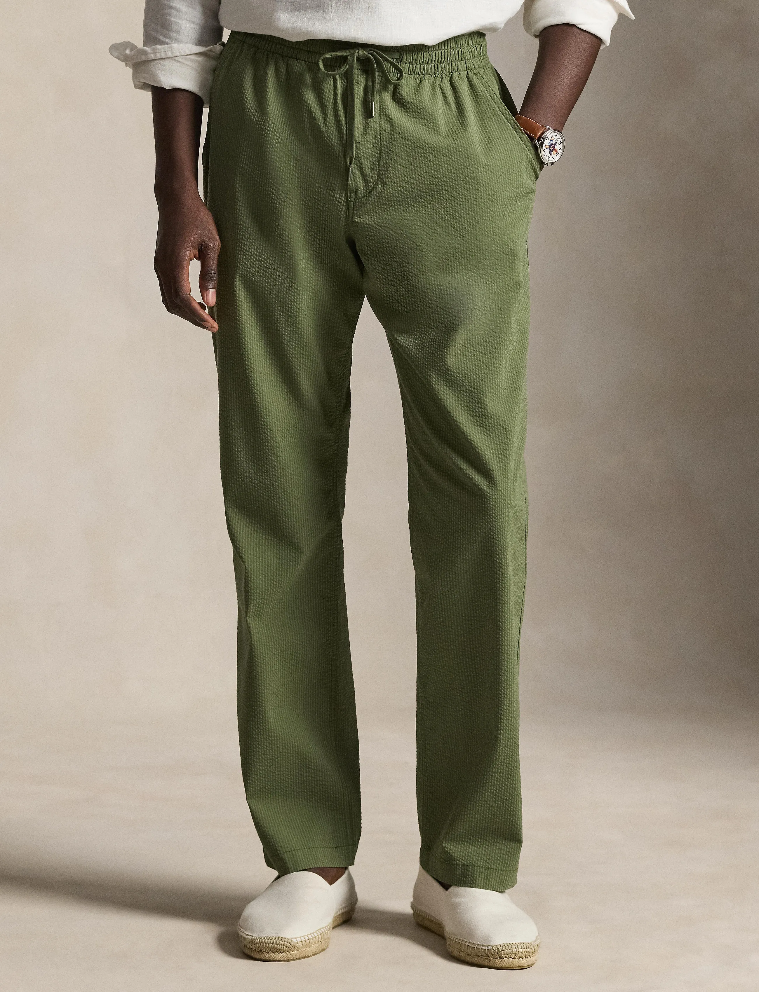 Polo Ralph Lauren SEERSUCKER-WVN-PANTS - Hosen - SUPPLY OLIVE/GARD / khaki/green