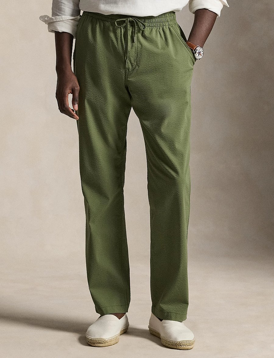 Polo Ralph Lauren - SEERSUCKER-WVN-PANTS - pantalons décontractés - supply olive/gard - 0