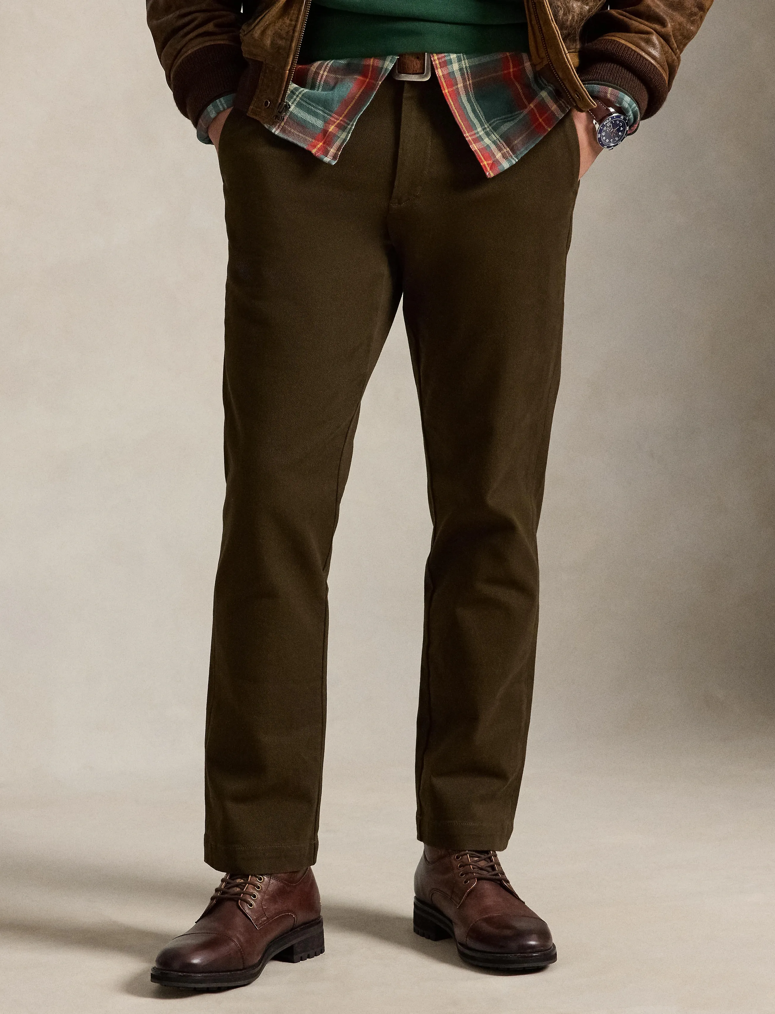 Polo Ralph Lauren Manhasset Stretch Straight Chino Pant - Riided - DARK BROWN / brown