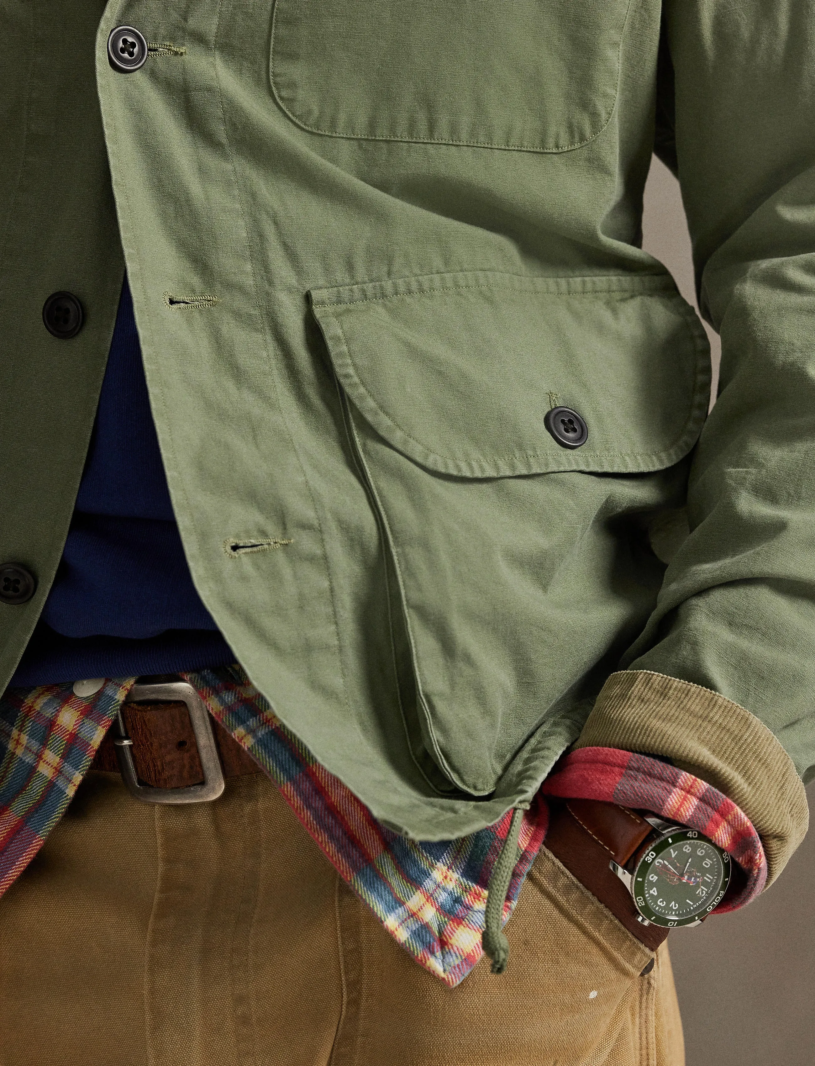 Polo Ralph Lauren - Cotton Canvas Overshirt - 7072 olive x - 4