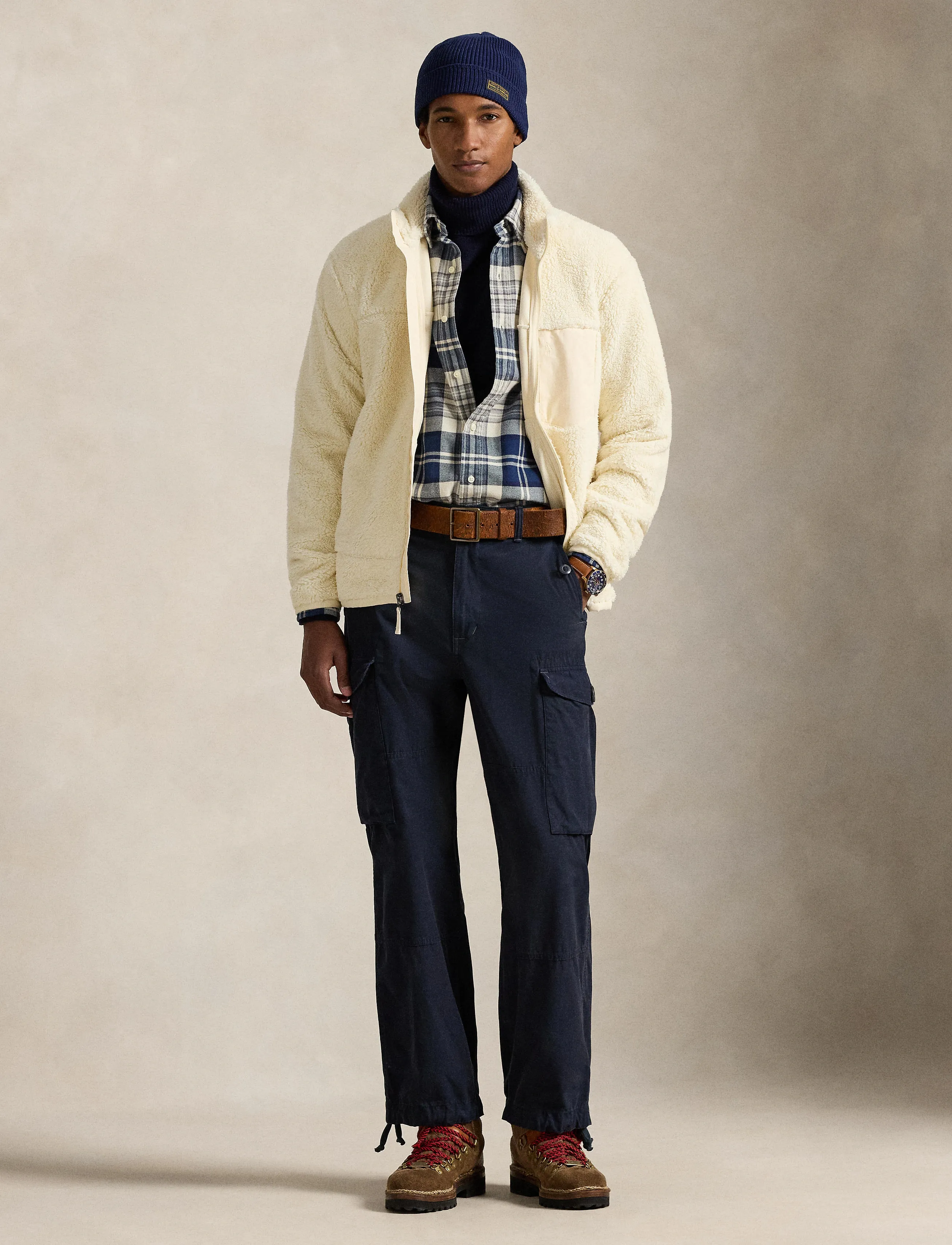 Polo Ralph Lauren - Pile Fleece Hybrid Jacket - fleecetrøjer - andover cream - 3