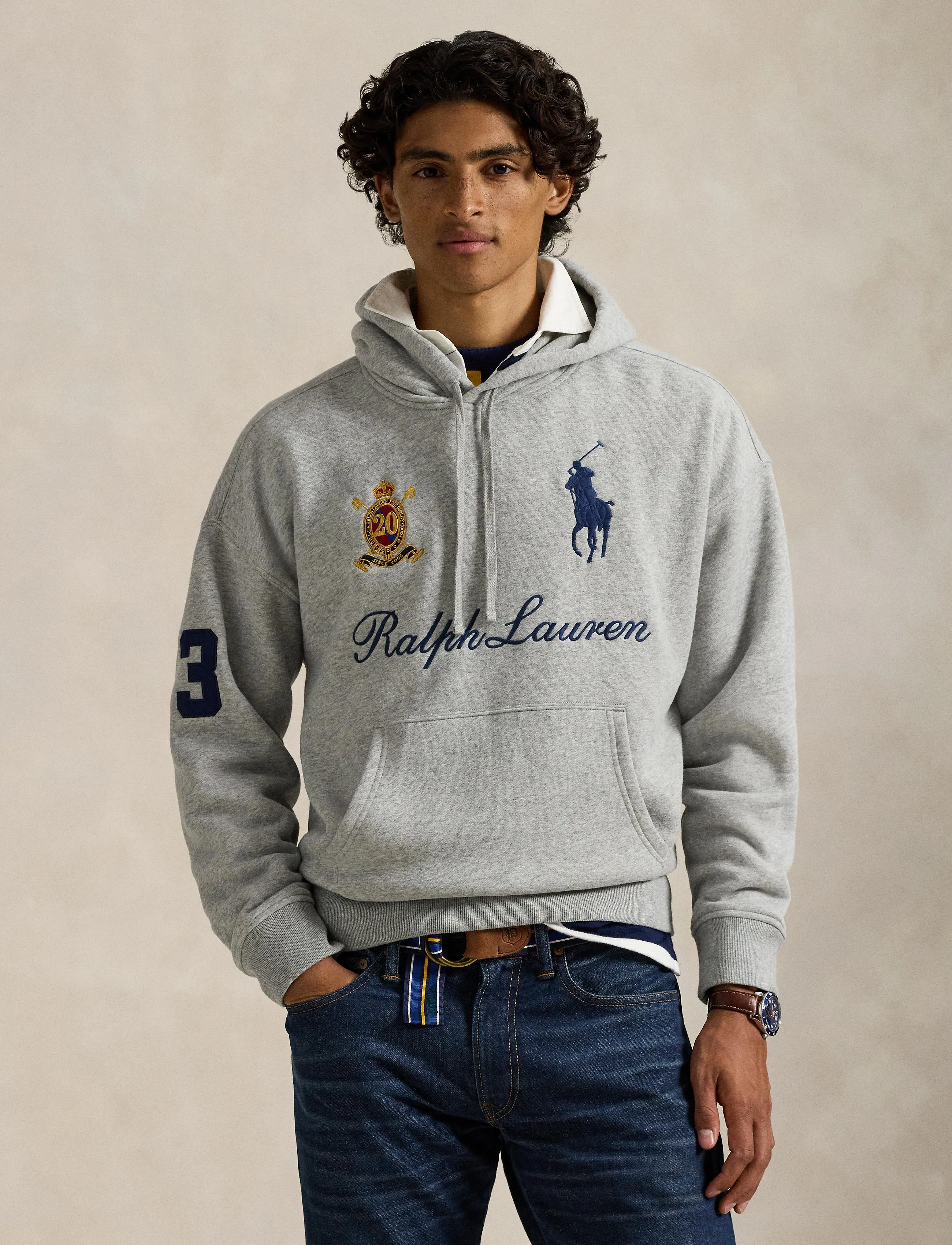 Polo Ralph Lauren Big Pony 20th Anniversary Hoodie - Sweatshirts - ANDOVER HEATHER / grey