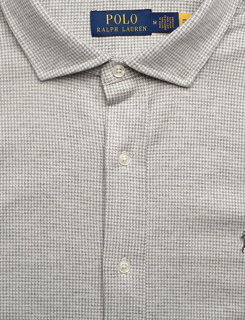 Polo Ralph Lauren - Houndstooth Jersey Spread-Collar Shirt - basic skjortor - antique cream pup - 2