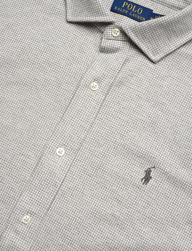 Polo Ralph Lauren - Houndstooth Jersey Spread-Collar Shirt - basic-hemden - antique cream pup - 3