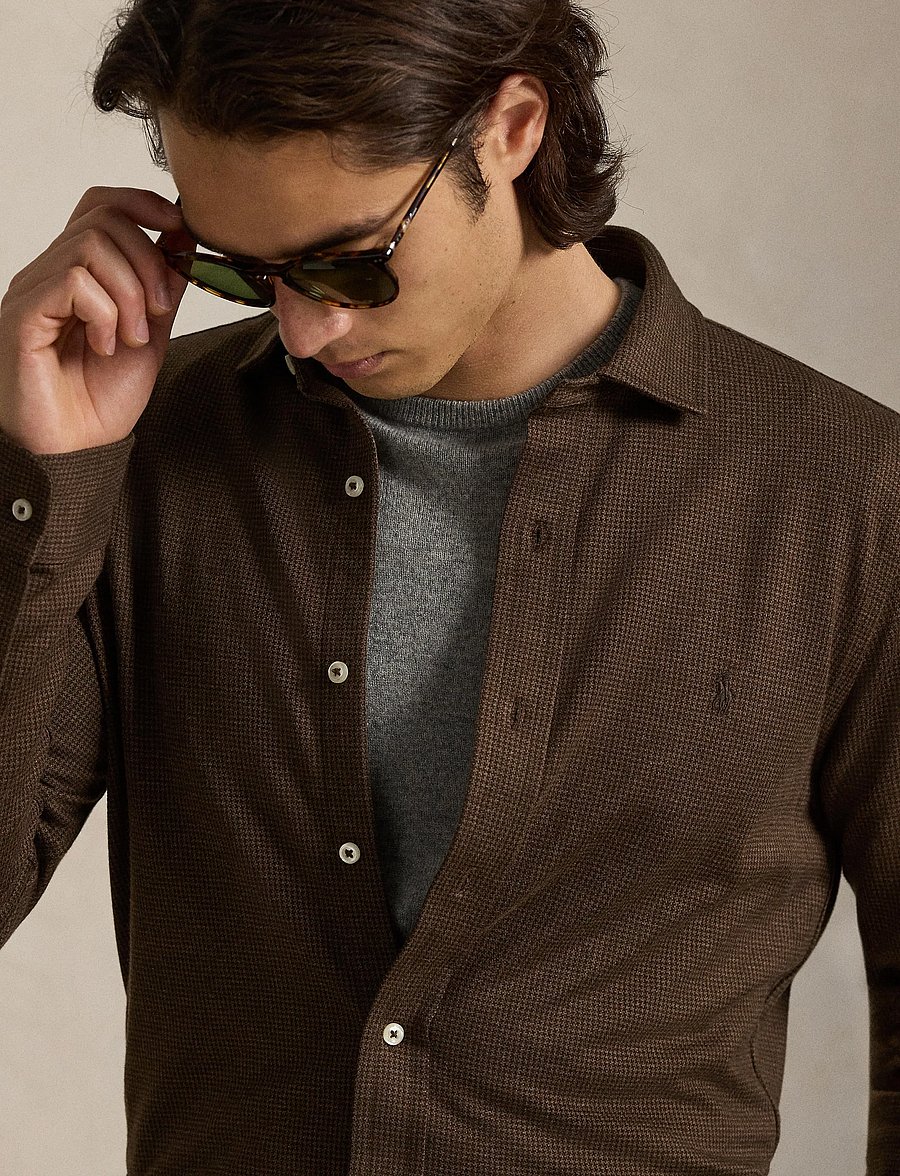 Polo Ralph Lauren - 55/2 JERSEY-KNT-SHIRT - casual shirts - nutmeg brown hthr - 4