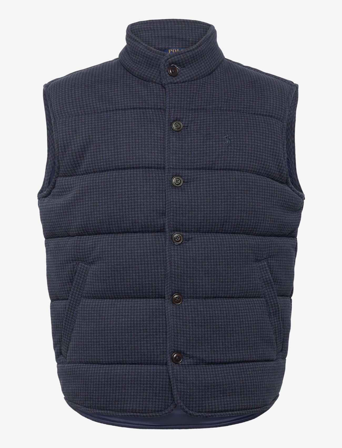 Polo Ralph Lauren - Houndstooth-Print Estate-Rib Vest - västar - winter navy htr/d - 0