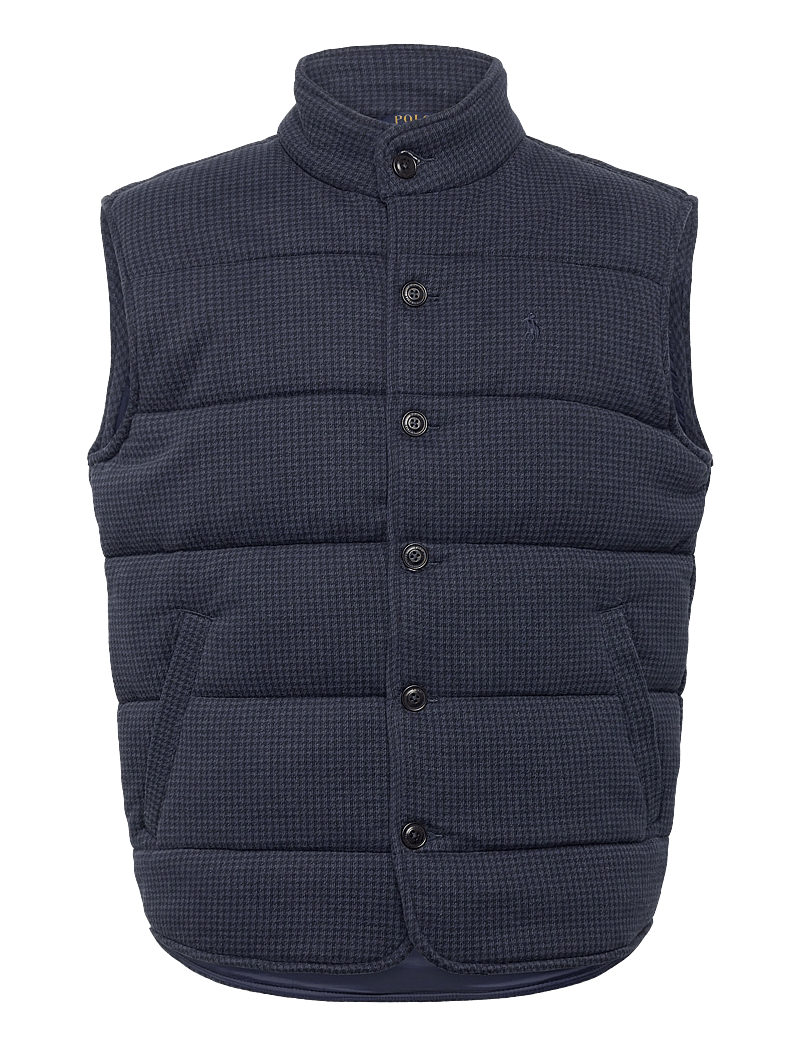 Polo Ralph Lauren - Houndstooth-Print Estate-Rib Vest - västar - winter navy htr/d - 0