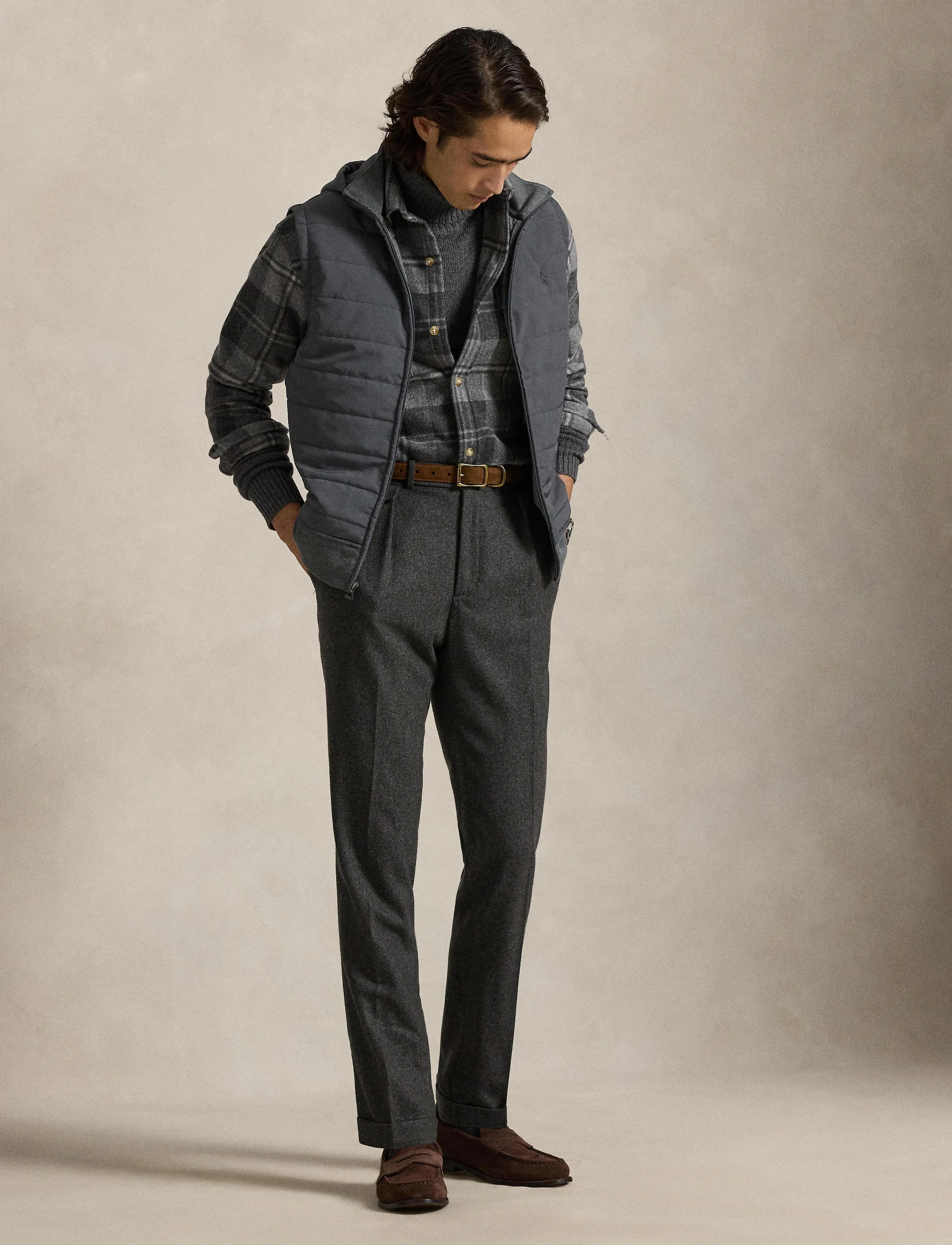 Polo Ralph Lauren Hybrid Hooded Vest - Vests - FORTRESS GRAY HEA / grey