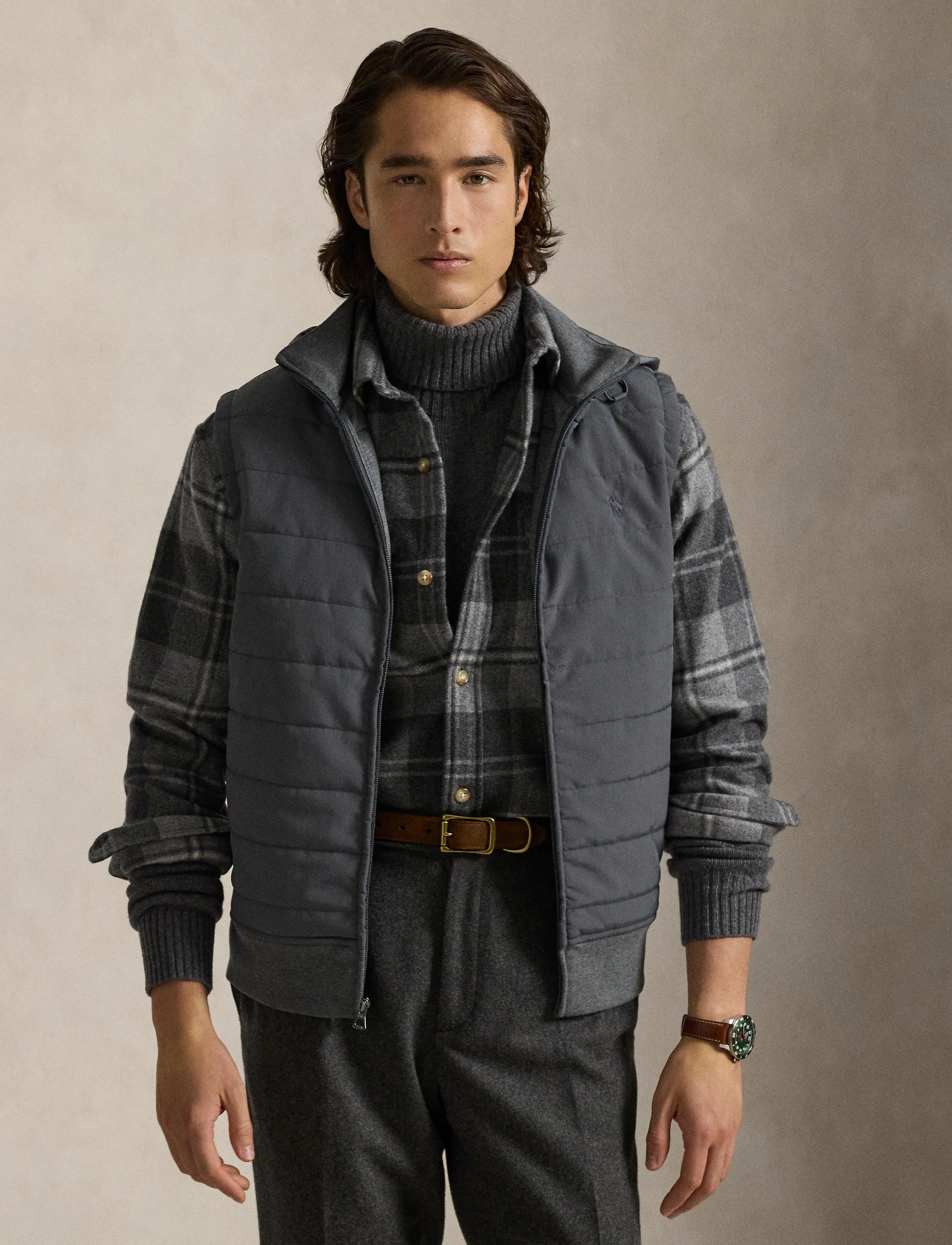 Polo Ralph Lauren Hybrid Hooded Vest - Kampagne - FORTRESS GRAY HEA / grey