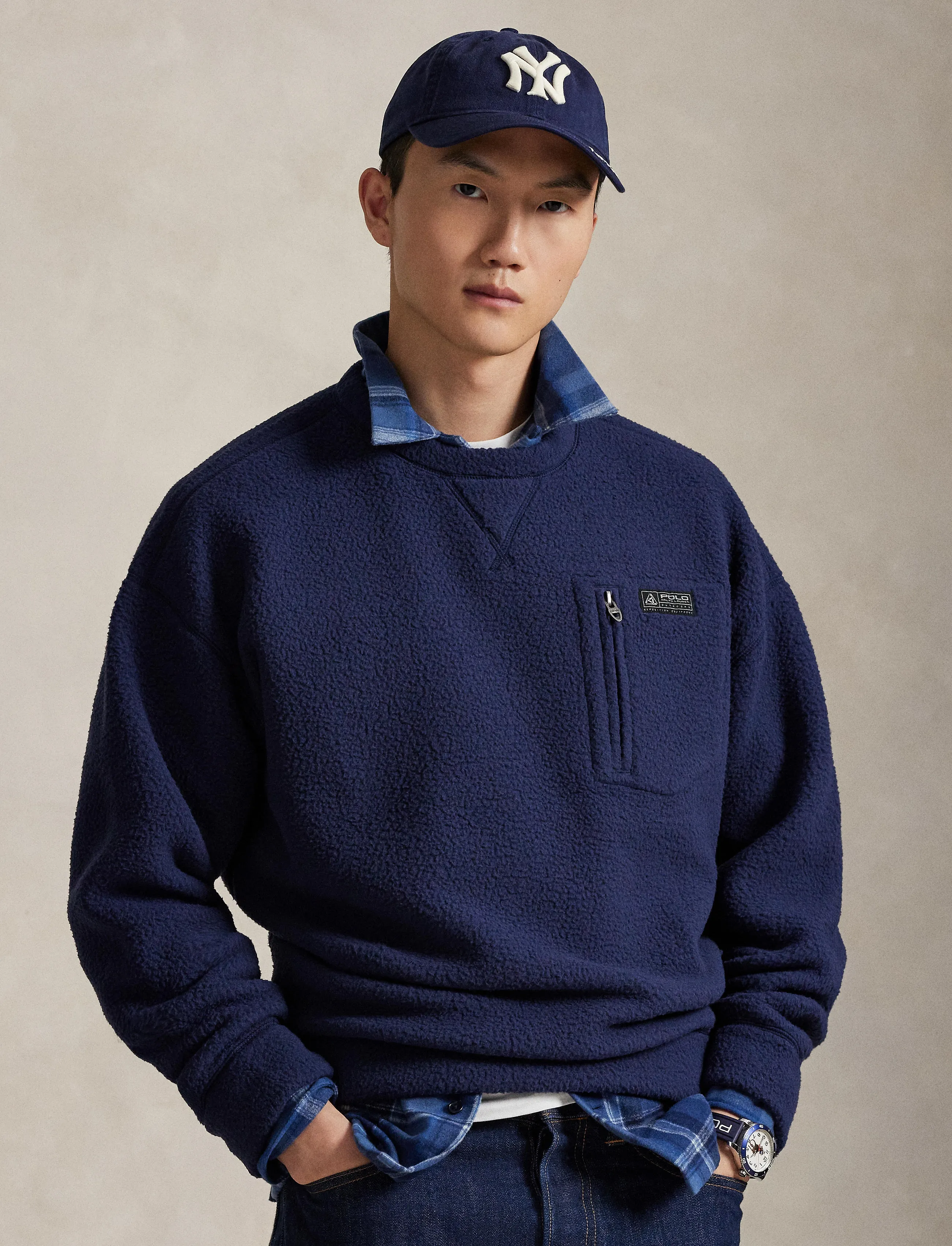 Polo Ralph Lauren Relaxed Fit Pile Fleece Sweatshirt - Teddypuserot - CRUISE NAVY / navy