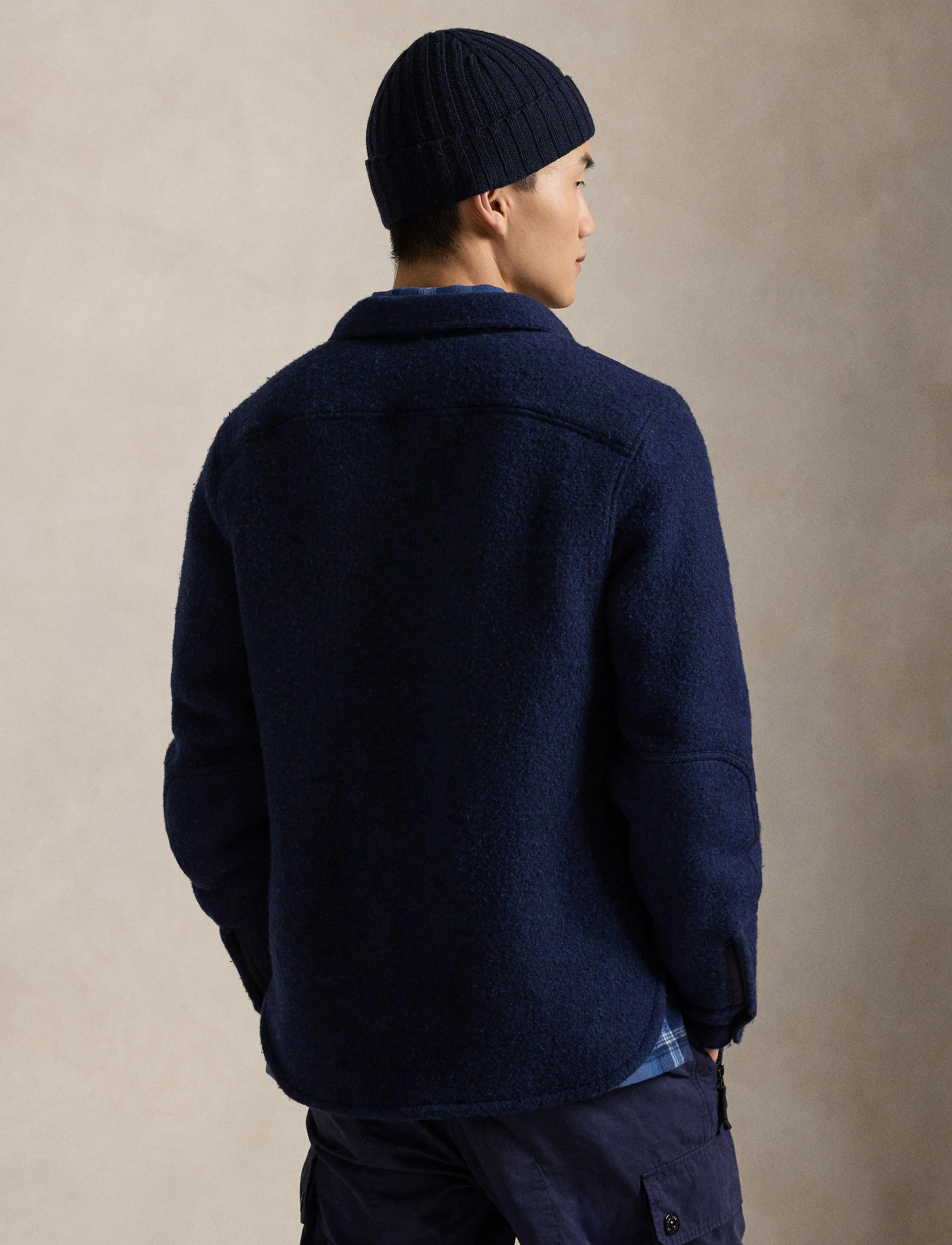Polo Ralph Lauren Felted Wool-Blend Overshirt, S, Navy, Designere > Overshirts, Herre