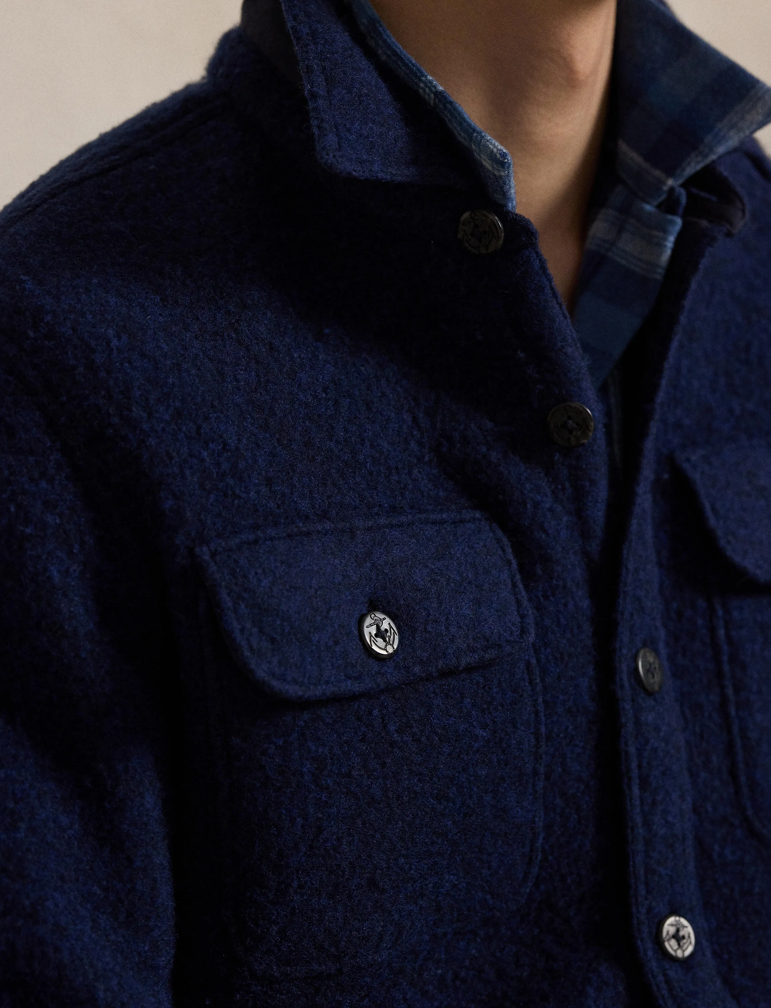 Polo Ralph Lauren - Felted Wool-Blend Overshirt - shop efter anledning - rl navy - 5