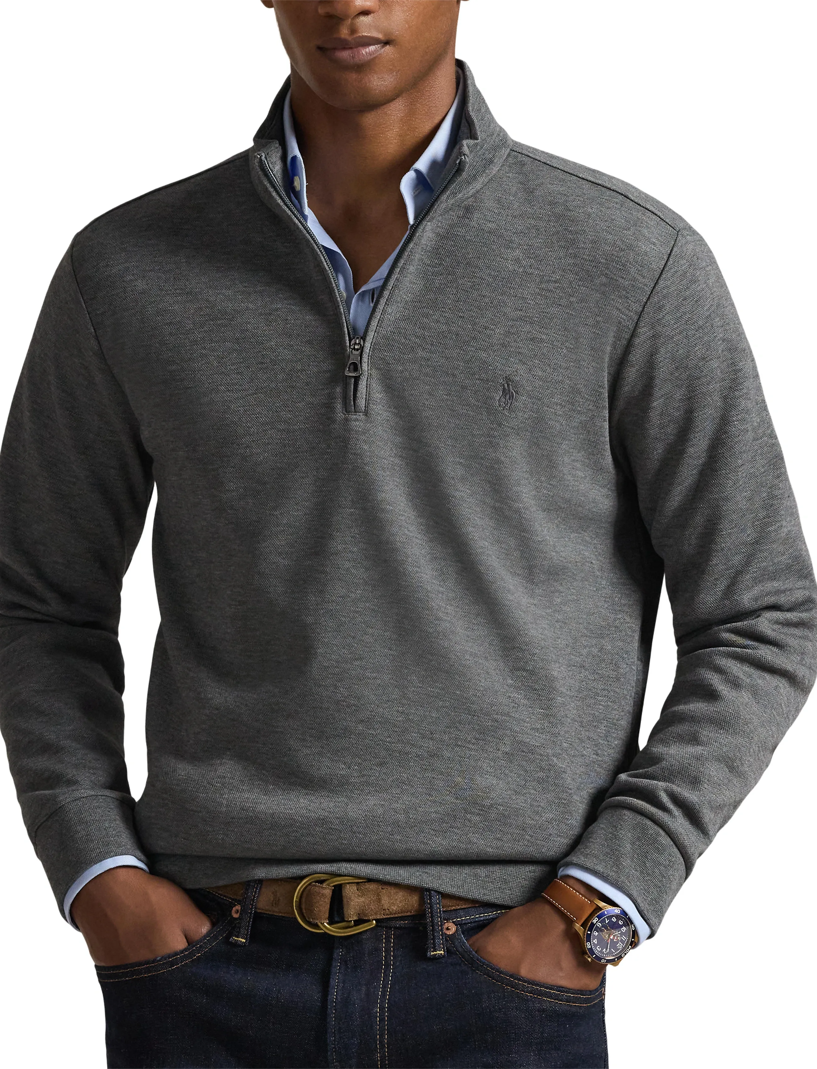 Polo Ralph Lauren Double-Knit Mockneck Pullover stickade tröjor herr – bild 5