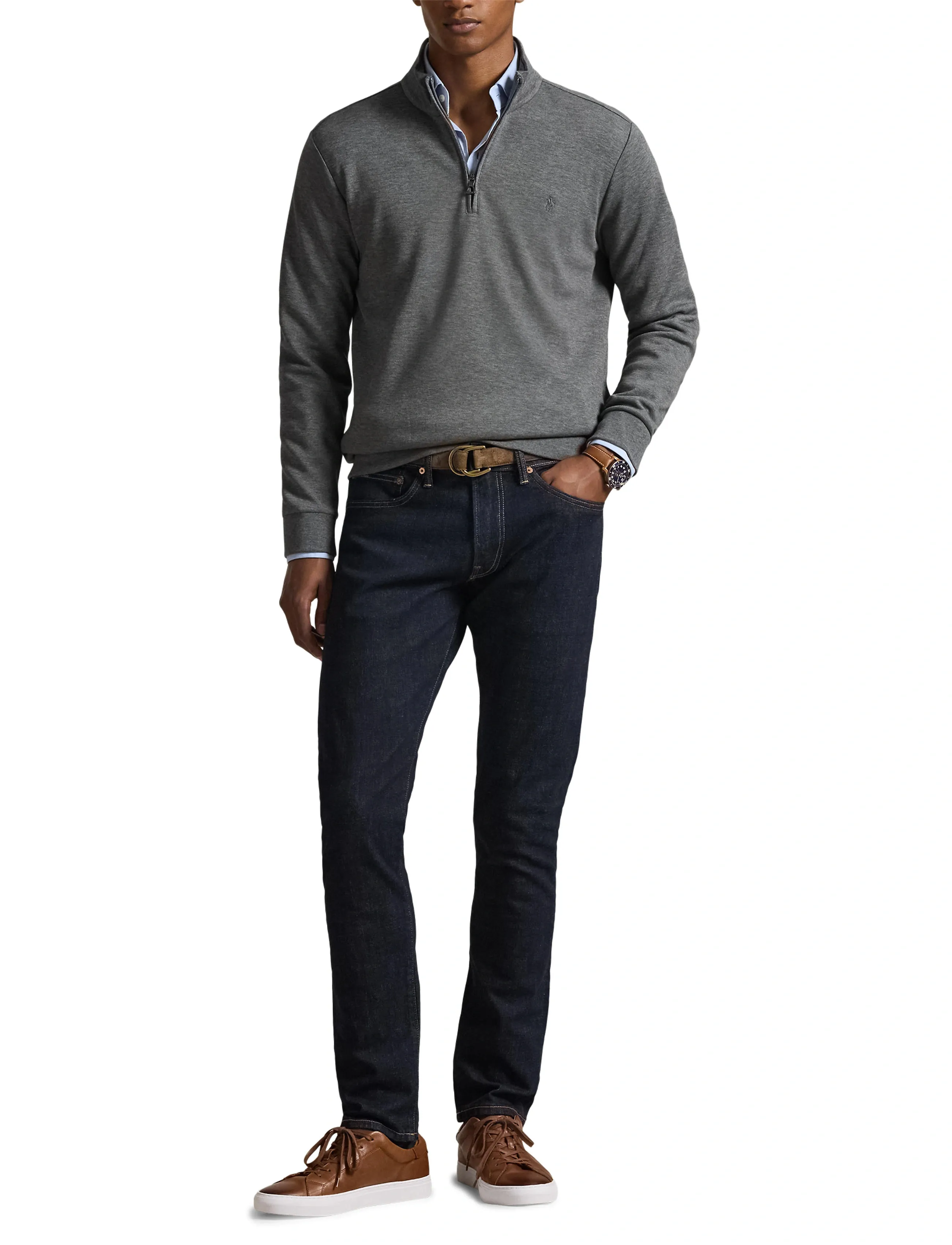Polo Ralph Lauren Double-Knit Mockneck Pullover stickade tröjor herr – bild 6