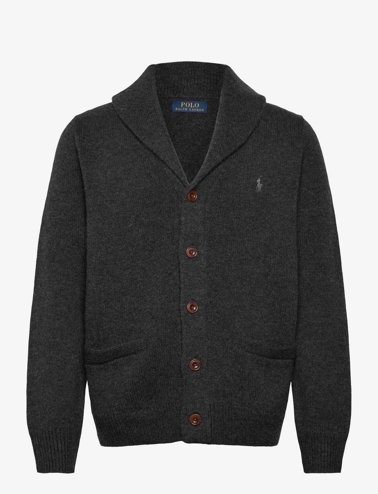 Polo Ralph Lauren - Wool-Cashmere Shawl-Collar Cardigan - koftor - dark granite heat - 0