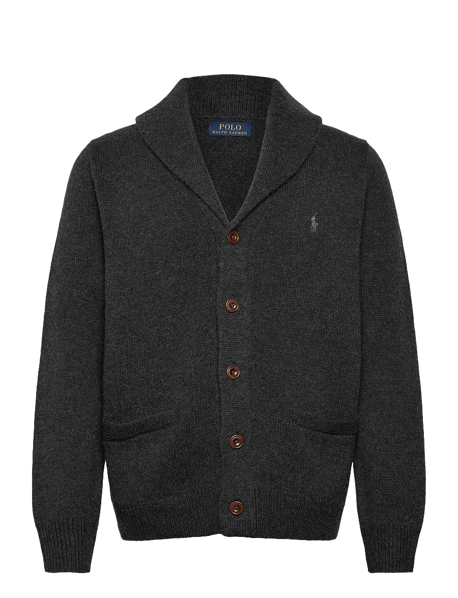 Polo Ralph Lauren - Wool-Cashmere Shawl-Collar Cardigan - dark granite heat - 1