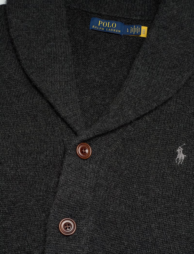 Polo Ralph Lauren - Wool-Cashmere Shawl-Collar Cardigan - koftor - dark granite heat - 2
