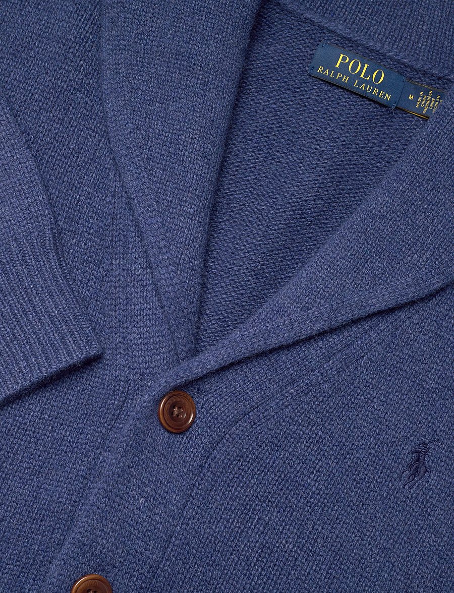 Polo Ralph Lauren - Wool-Cashmere Shawl-Collar Cardigan - rustic navy heath - 5