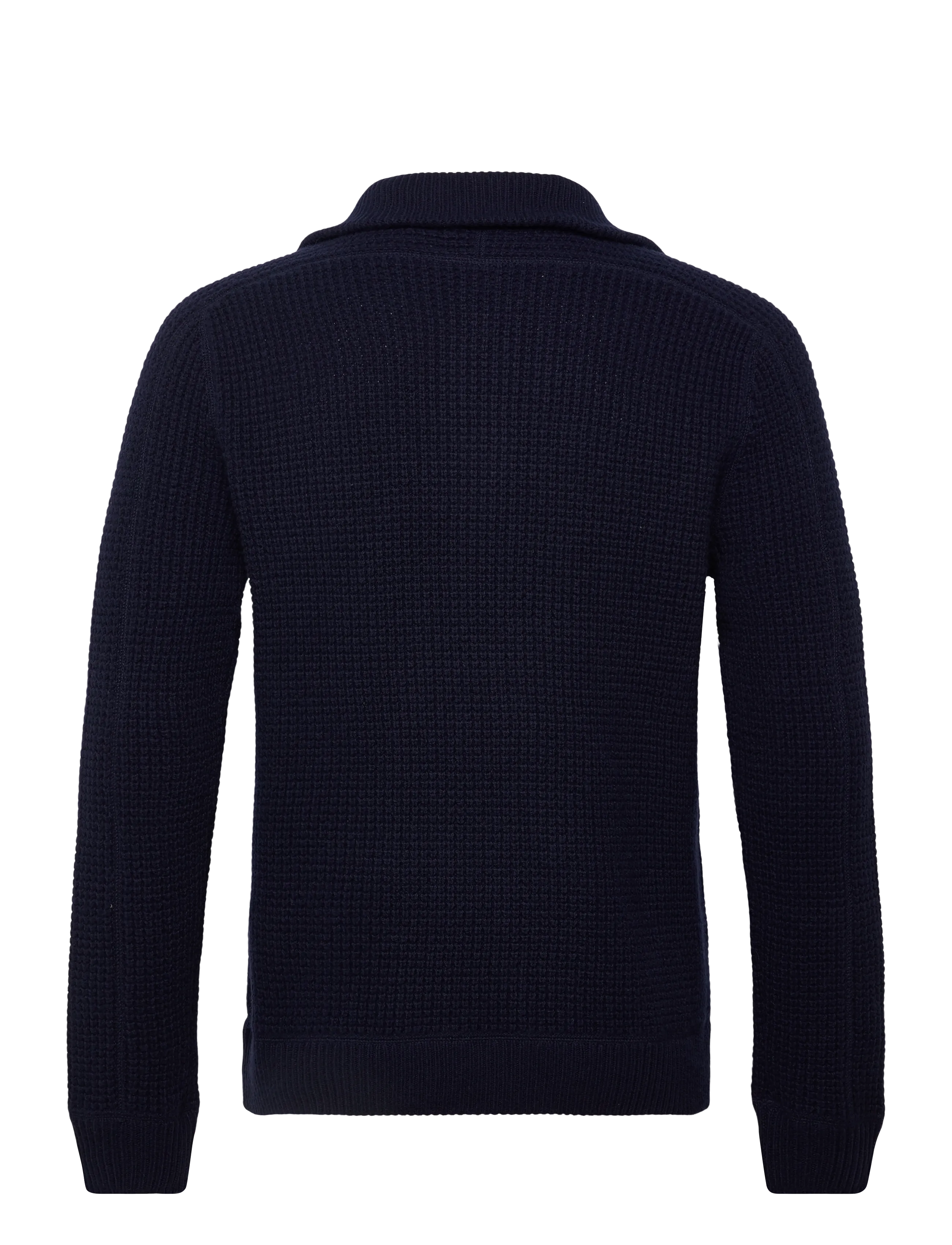 Polo Ralph Lauren - Waffle-Knit Wool-Cotton Full-Zip Sweater - tõmblukk-kaelusega dressipluusid - hunter navy - 2