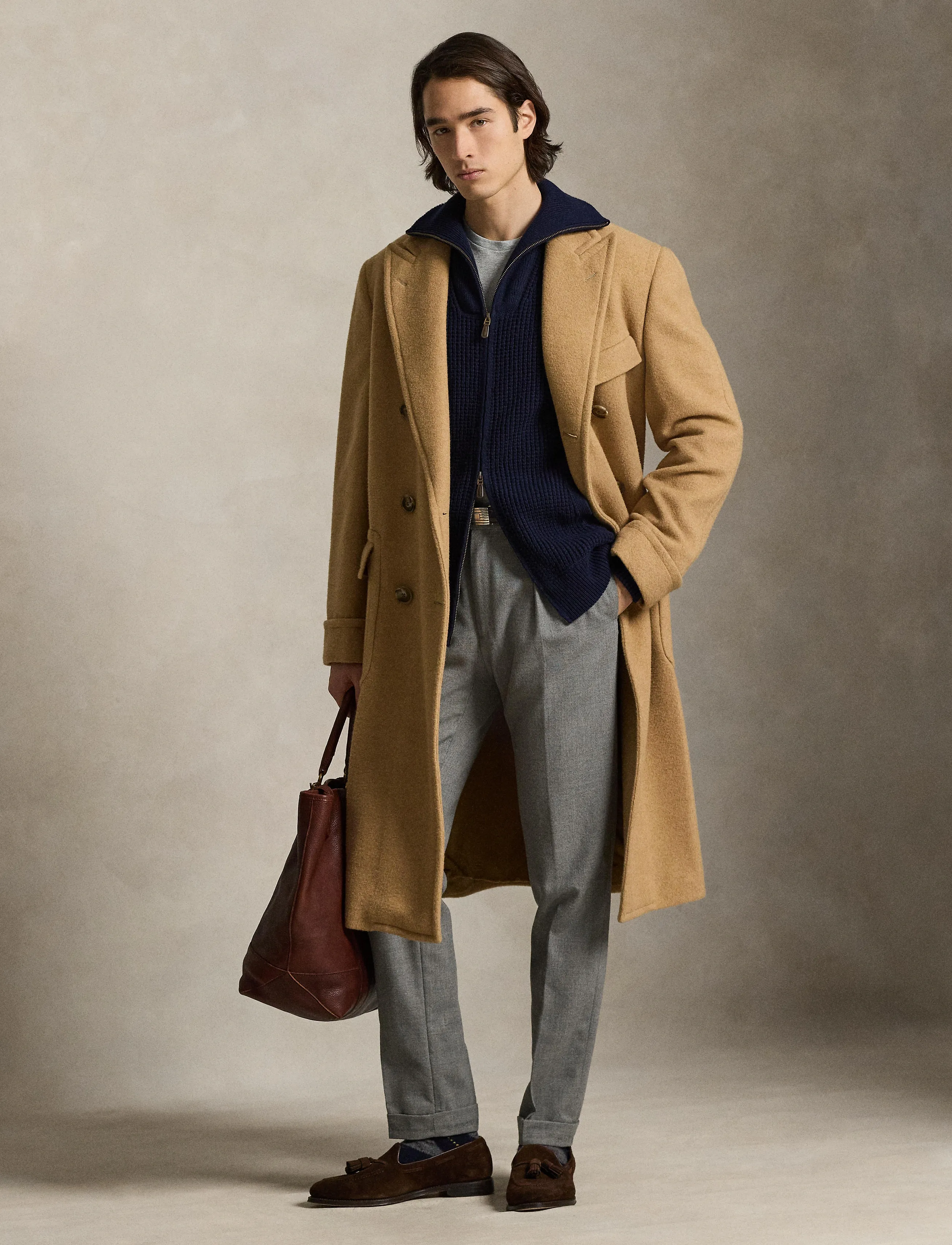 Polo Ralph Lauren - Waffle-Knit Wool-Cotton Full-Zip Sweater - half zip-trøjer - hunter navy - 5