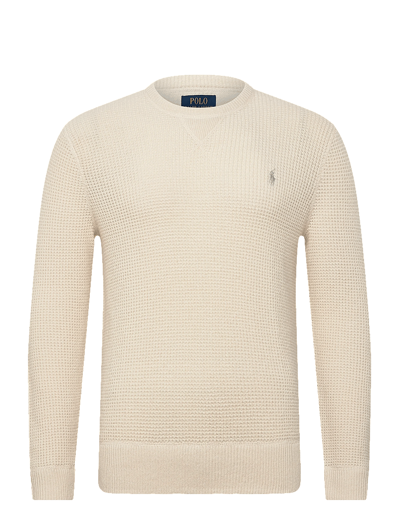 Polo Ralph Lauren - Waffle-Knit Wool-Cotton Sweater - knitted round necks - andover cream - 0