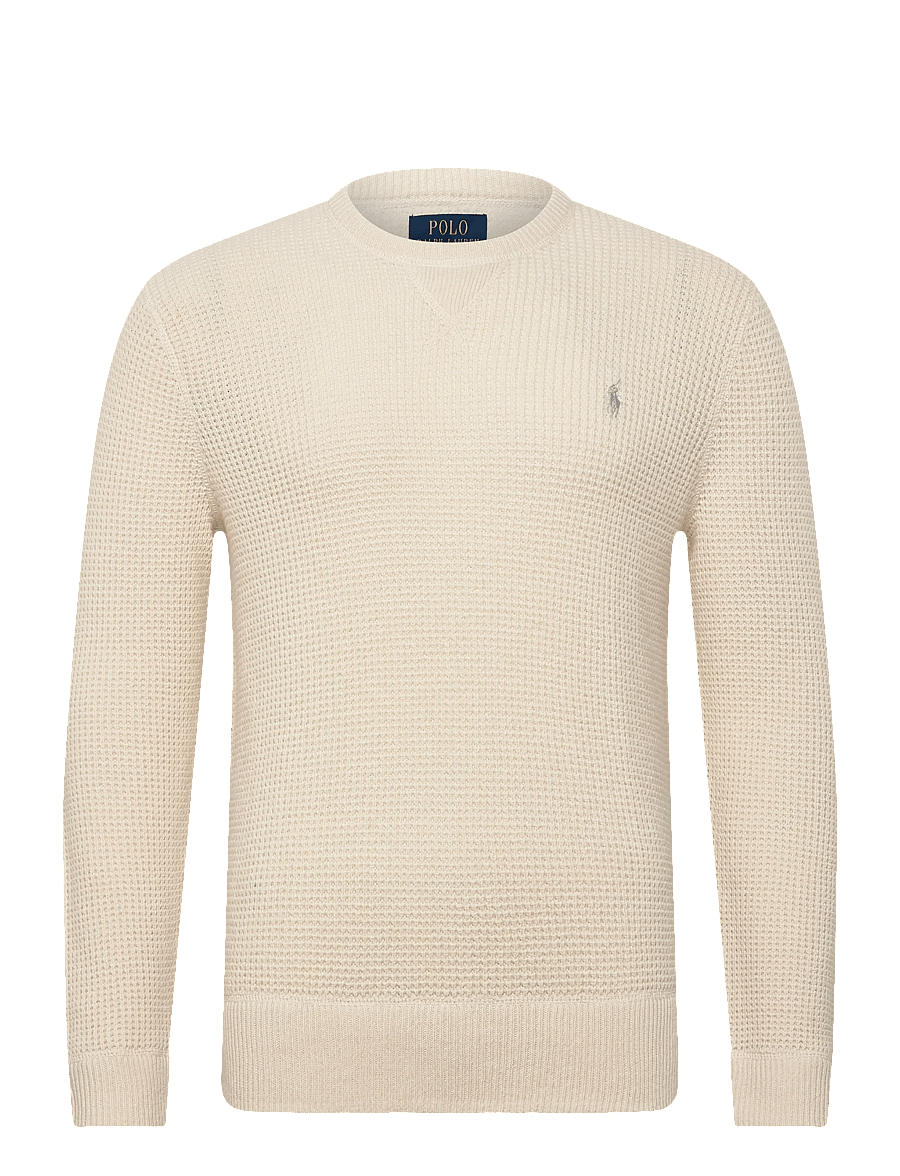 Polo Ralph Lauren - Waffle-Knit Wool-Cotton Sweater - rundhals - andover cream - 1