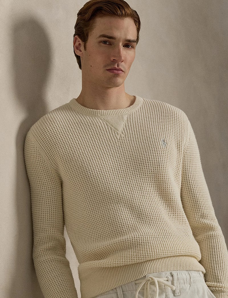 Polo Ralph Lauren - Waffle-Knit Wool-Cotton Sweater - rundhals - andover cream - 4