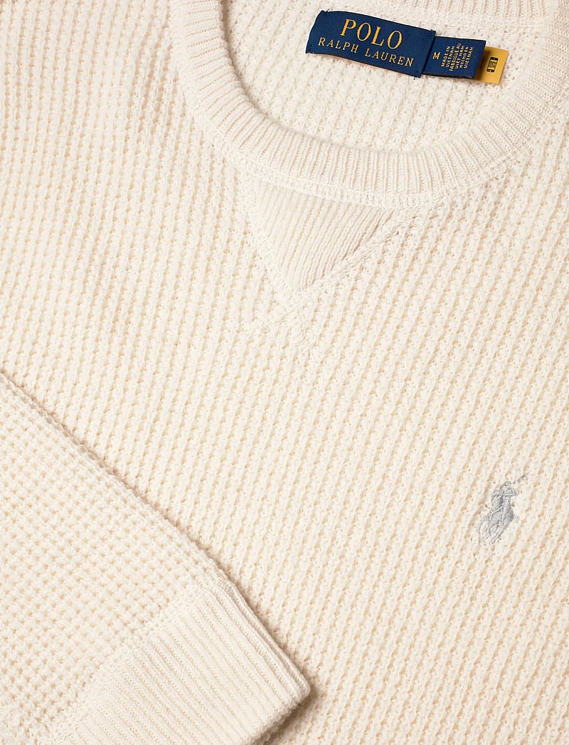 Polo Ralph Lauren - Waffle-Knit Wool-Cotton Sweater - knitted round necks - andover cream - 2