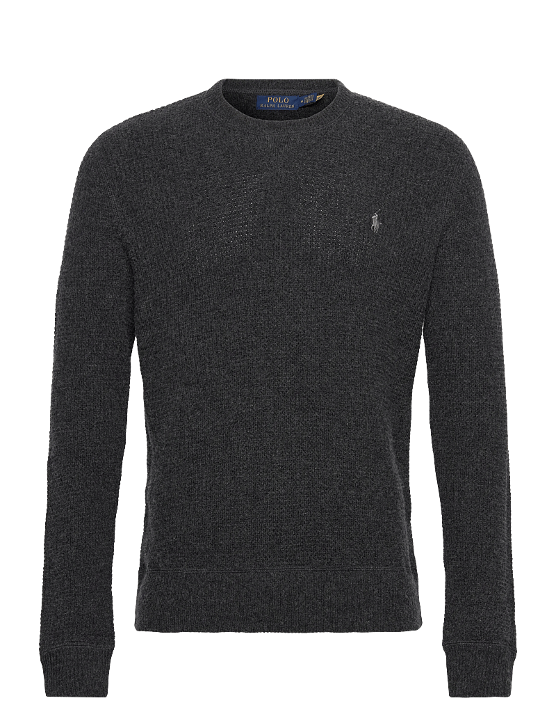 Polo Ralph Lauren - Waffle-Knit Wool-Cotton Sweater - rund hals - dark granite hthr - 0