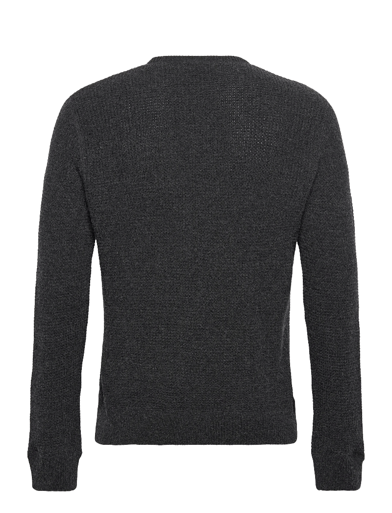 Polo Ralph Lauren - Waffle-Knit Wool-Cotton Sweater - rund hals - dark granite hthr - 1