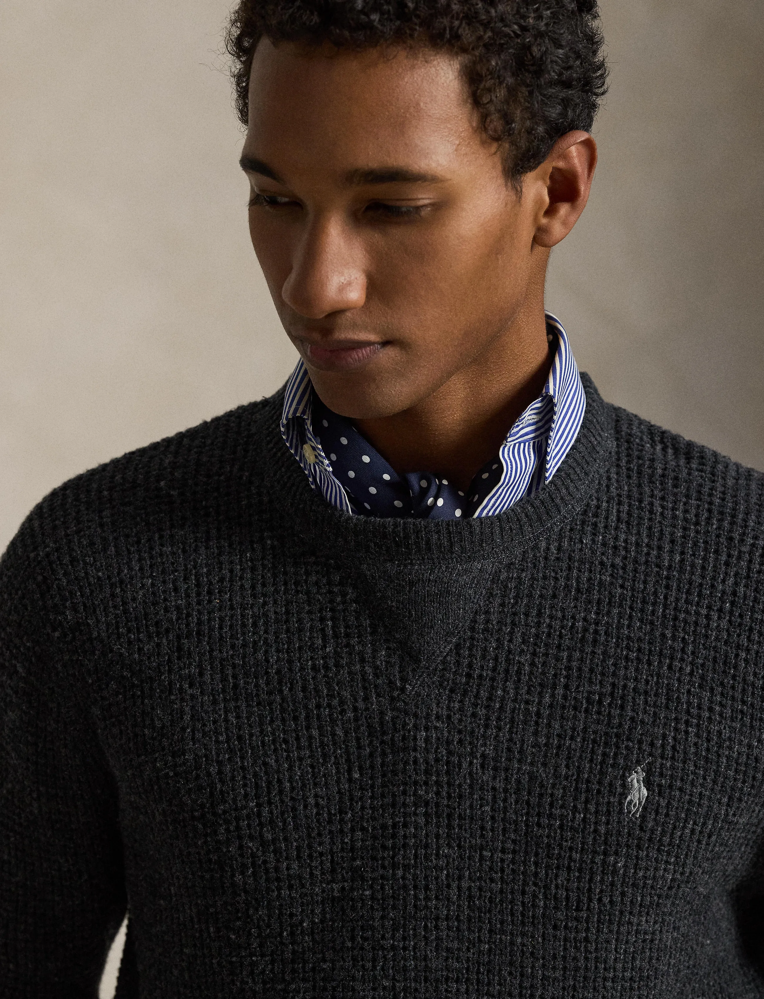 Polo Ralph Lauren - COTTON WOOL-SWEATER-PULLOVER - Ümmarguse kaelusega kudumid - dark granite hthr - 4