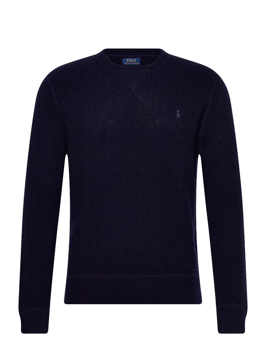 Polo Ralph Lauren - Waffle-Knit Wool-Cotton Sweater - rundhals - hunter navy - 1