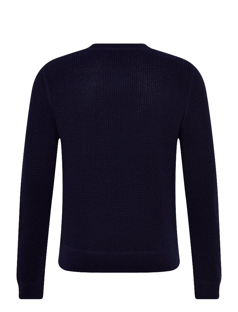 Polo Ralph Lauren - Waffle-Knit Wool-Cotton Sweater - rund hals - hunter navy - 1