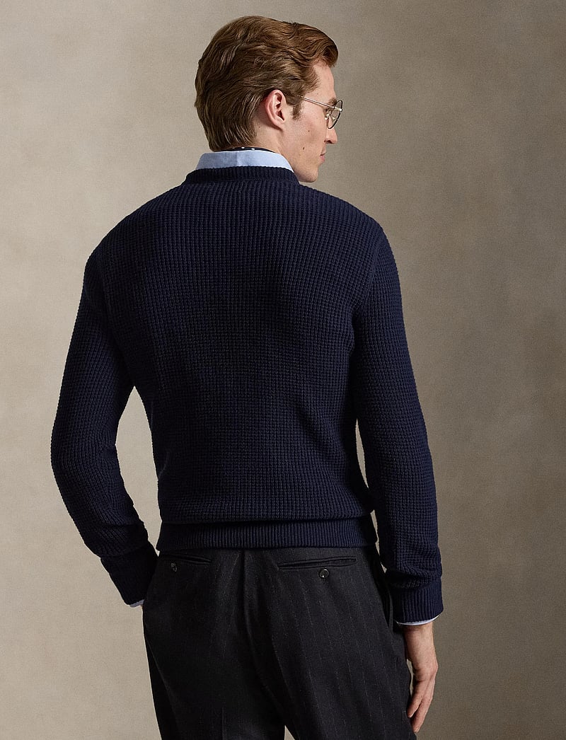Polo Ralph Lauren - Waffle-Knit Wool-Cotton Sweater - rundhals - hunter navy - 3