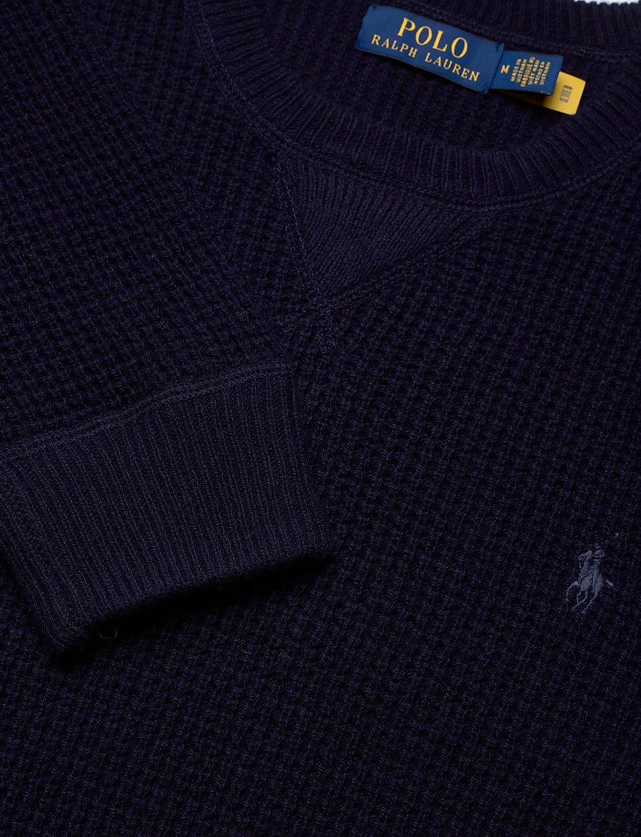 Polo Ralph Lauren - Waffle-Knit Wool-Cotton Sweater - rundhals - hunter navy - 5