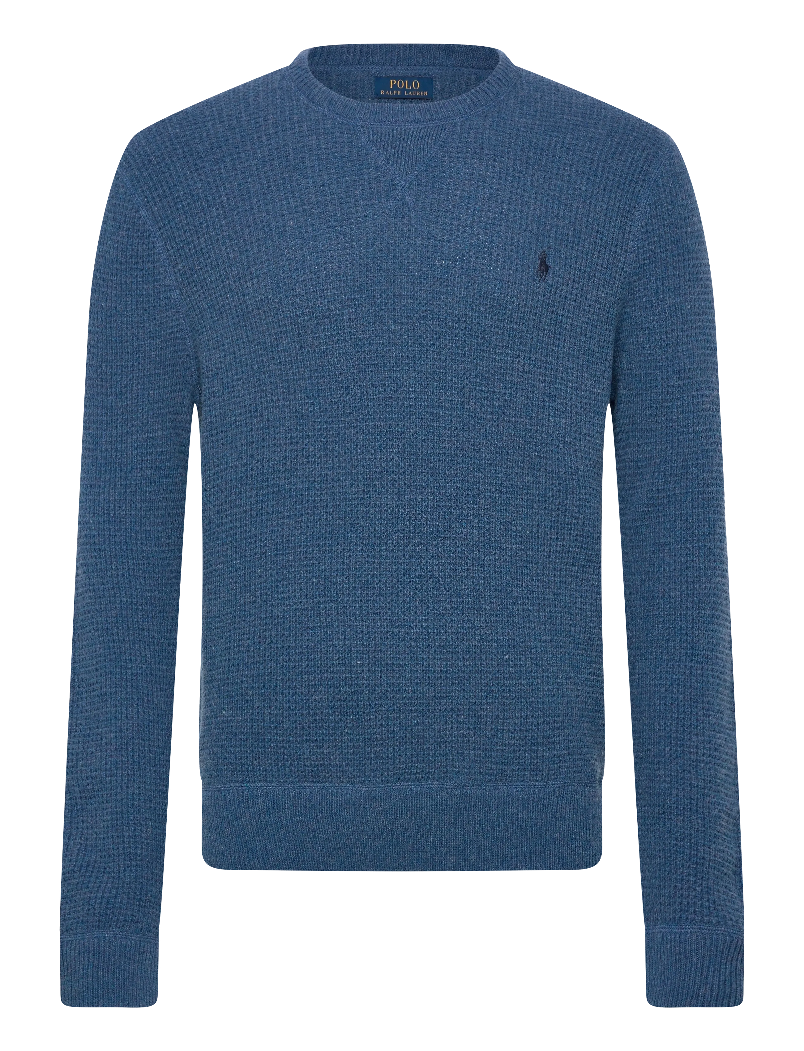 Polo Ralph Lauren Waffle-Knit Wool-Cotton Sweater, L, Knitwear, Blau - Round Necks, Männerswear