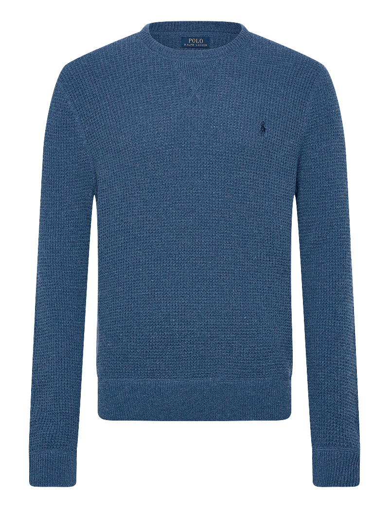 Polo Ralph Lauren - Waffle-Knit Wool-Cotton Sweater - rundhalsad - sea salt blue hth - 0