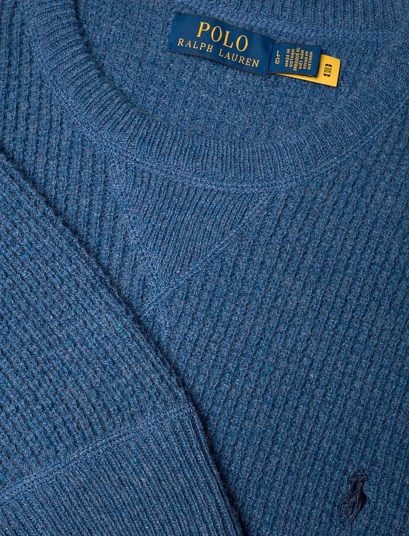 Polo Ralph Lauren - Waffle-Knit Wool-Cotton Sweater - rundhalsad - sea salt blue hth - 2