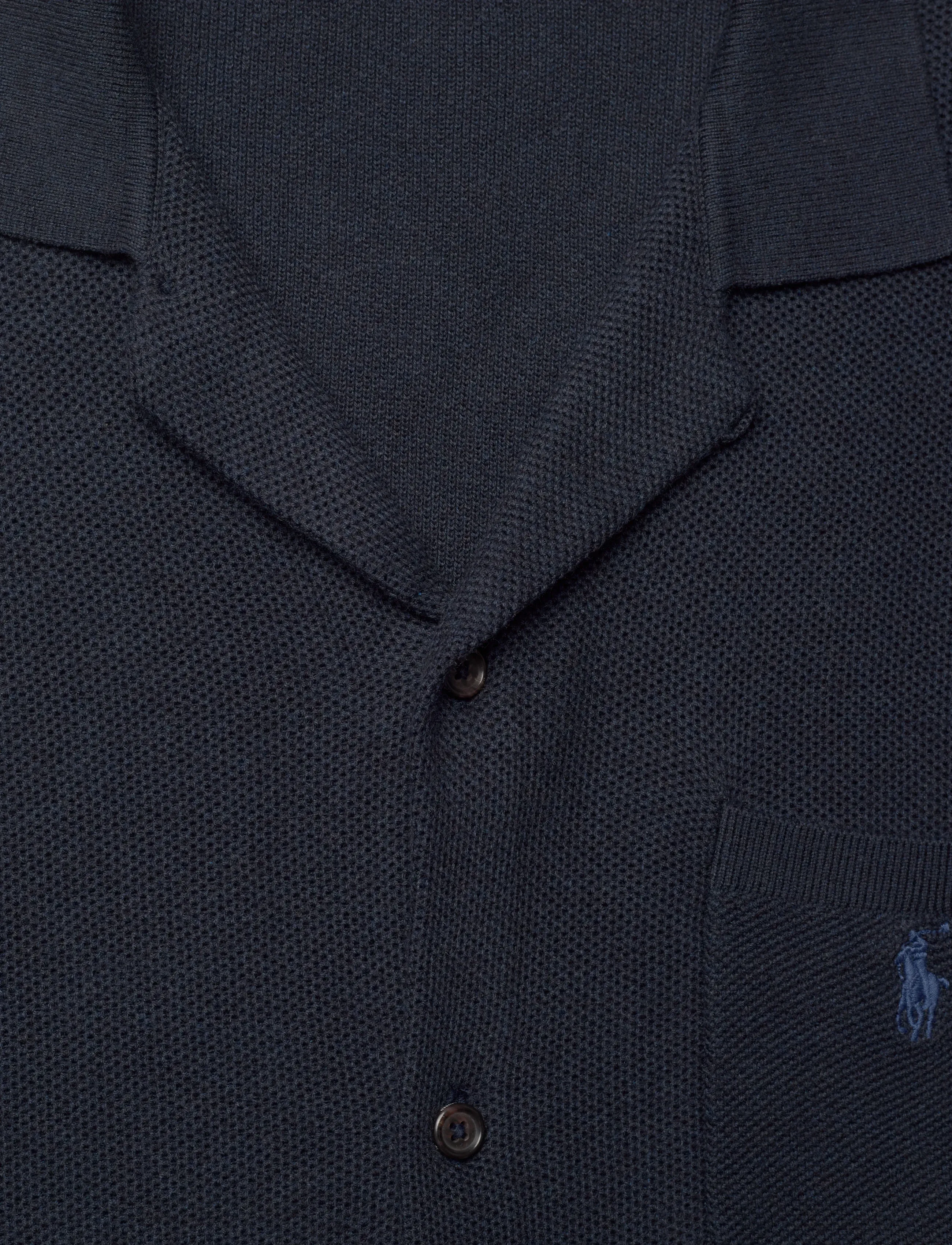 Polo Ralph Lauren - Mesh-Knit Cotton Short-Sleeve Cardigan - kortermede skjorter - navy hthr - 2