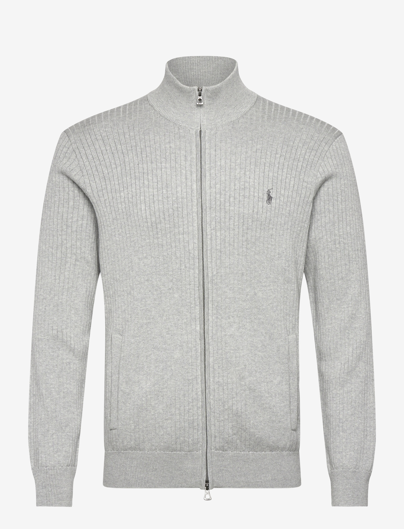 Polo Ralph Lauren - Rib-Knit Cotton Full-Zip Sweater - lukuga džemprid - andover heather - 0